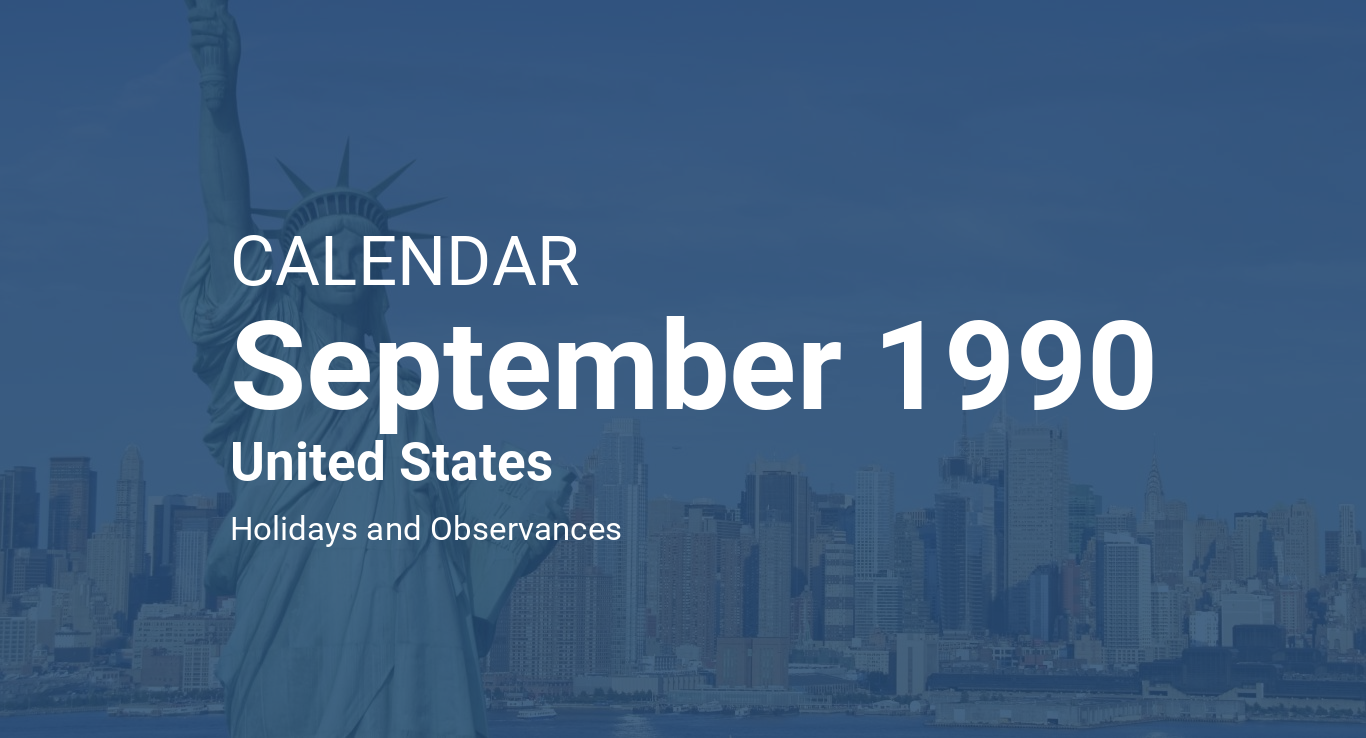 September 1990 Calendar
